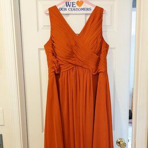 Azazie Flora Bridesmaids Dress - Custom Size 18, Paprika (Burnt Orange)